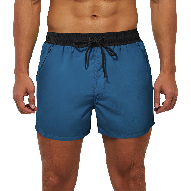 Men's Beach Pants European And American Boardshort Back Pocket Zipper Solid Color 3-point Pants Quick-drying Waterproof Linin