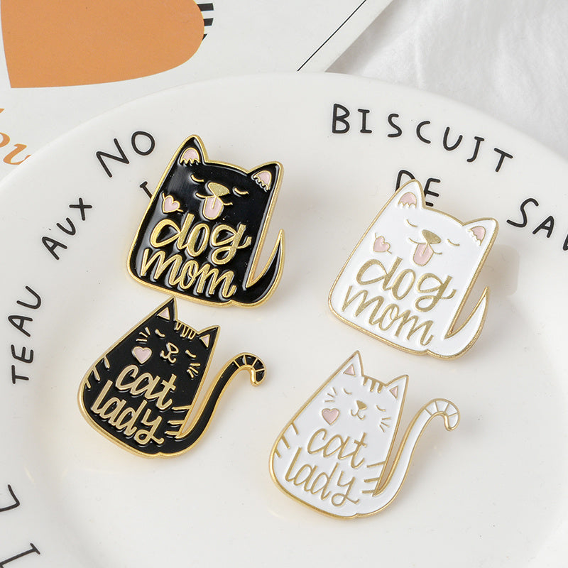 Cartoon animal dog cat brooch 1117610429575