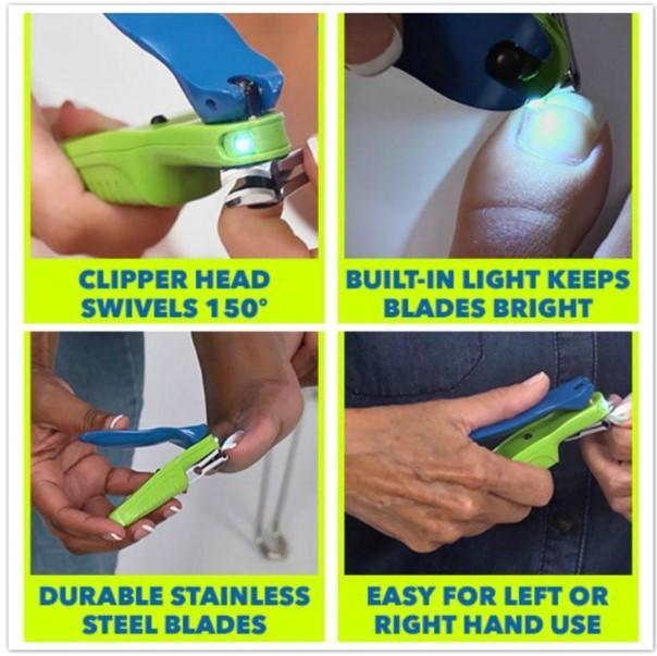 Handle 150 Degree Swivel Nail Clipper with LED Light 1143138491880