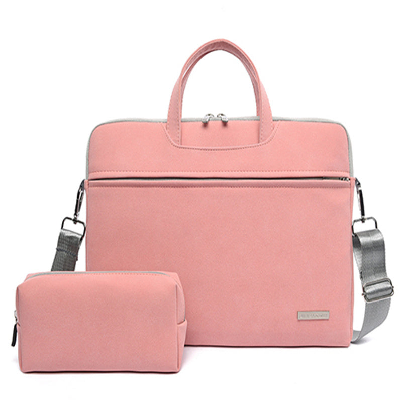 PU Leather Women Laptop Bag Notebook Carrying Case Briefcase For Macbook Air 13.3 14 15.6 Inch Men Handbags Shoulder Mouse Bag - 图片 10