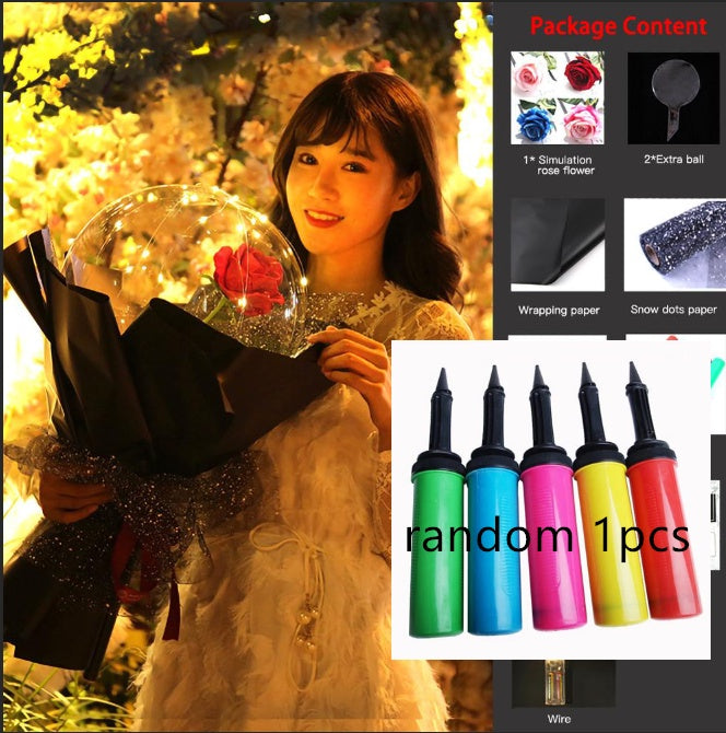 LED Luminous Balloon Rose Bouquet Transparent Bobo Ball Rose 1161772787818