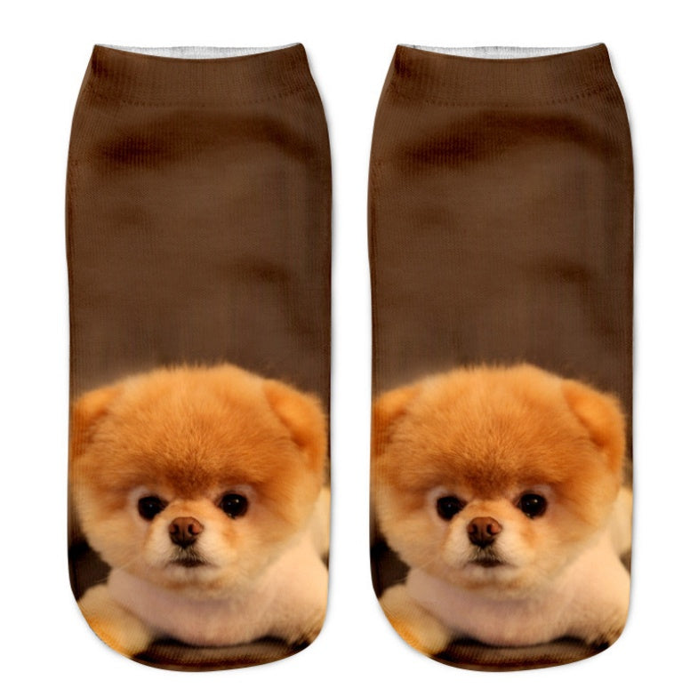 Popular Funny Unisex Short Socks 3D Cat Printed Anklet Socks Casual Socks 1200035625225