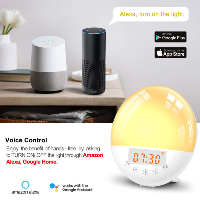 WiFi Voice Control Intelligent Alarm Clock, Sunrise Natural Wake-up Light 1204286161172