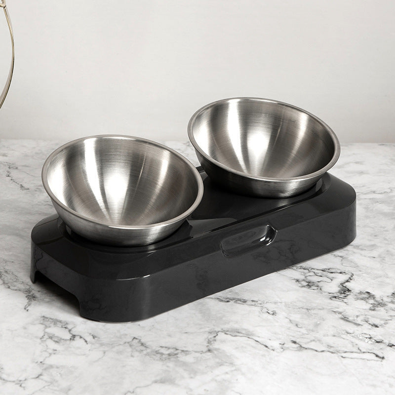 Pet Stainless Steel Bowl Pet Double Night 12449014877834