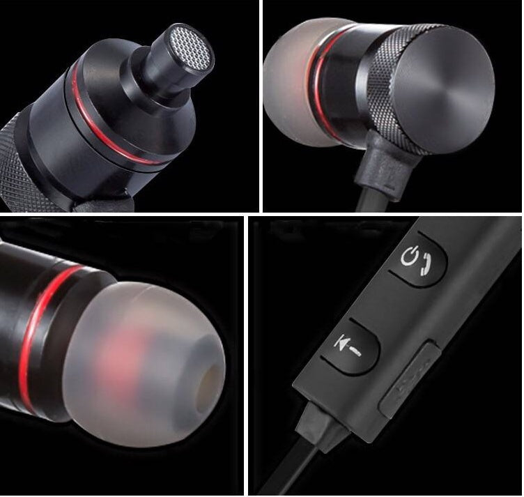 01 magnetic wireless Bluetooth headset Amazon explosion models electronic stereo headset sports Bluetooth headset - HD Wireless Product #3