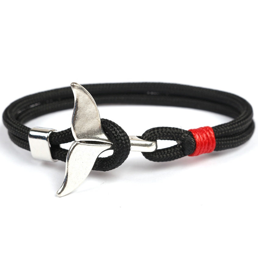 Anchor whale tail umbrella rope handmade couple bracelet 1284135769925