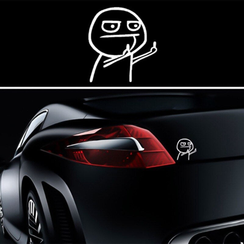 Middle finger despise funny cartoon body car sticker 128506657900