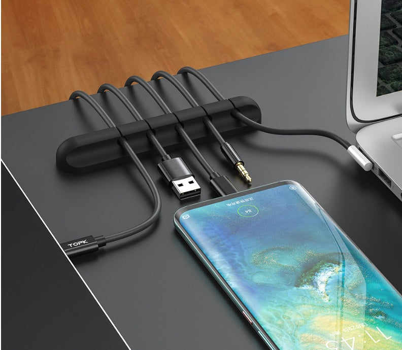 Silicone USB Cable Winder Desktop Cable Organizer Management Multipurpose Clips Cables Protector For Wired Headphones - 图片 2