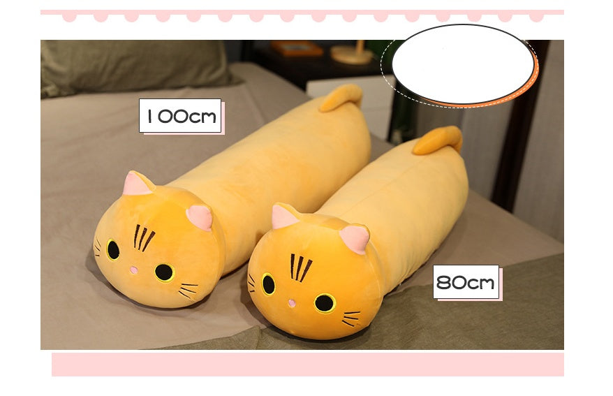 Large Size Cartoon Cat Plush Toys Stuffed Cloth Doll Long Animal Pillow Cushion 1368109327890