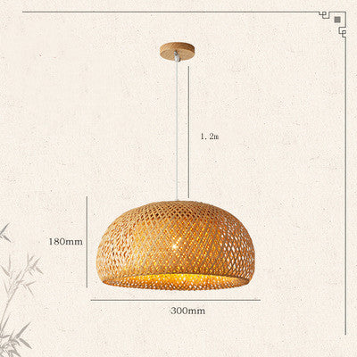 Bamboo Woven Simple Japanese Creative Pastoral Chandelier 1389726366465
