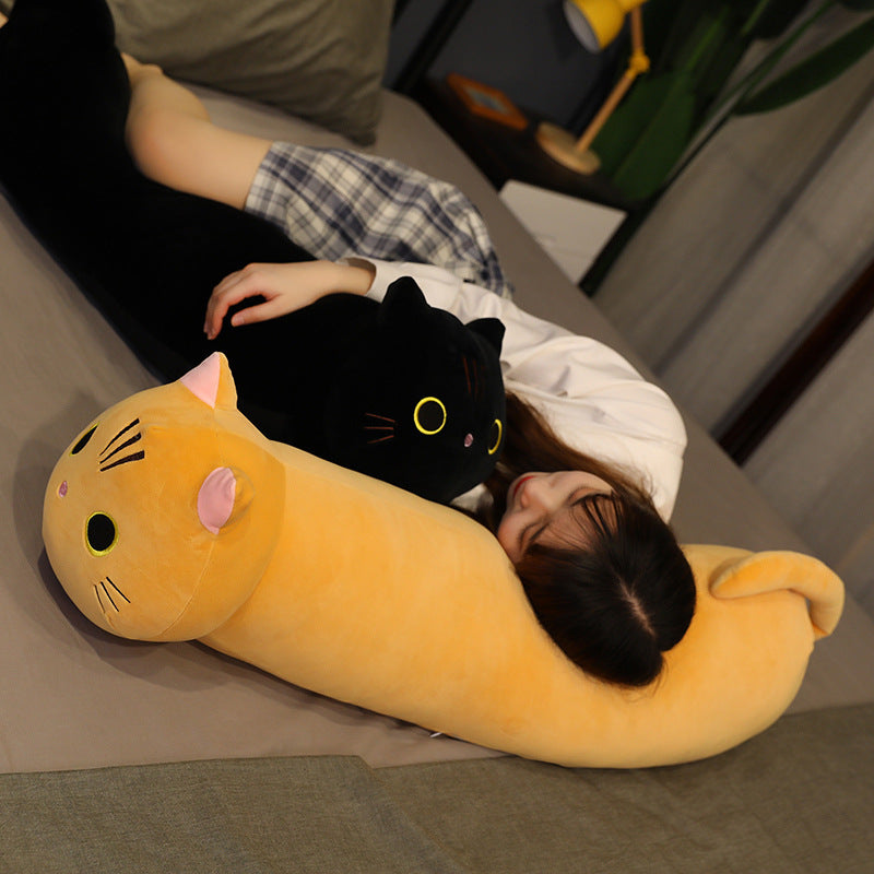 Large Size Cartoon Cat Plush Toys Stuffed Cloth Doll Long Animal Pillow Cushion 1390489529779