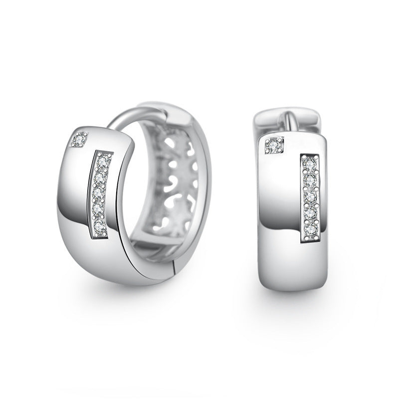 Korean Style New Diamond Studded Glossy U Shaped Fashion Ear Buckle Ins Cold Style Simple All Match Sweet Small Ear Ring Ear