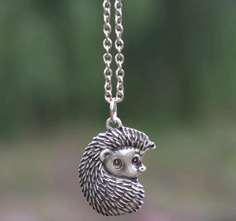 Retro Style Hedgehog Silver Alloy Pendant Necklace