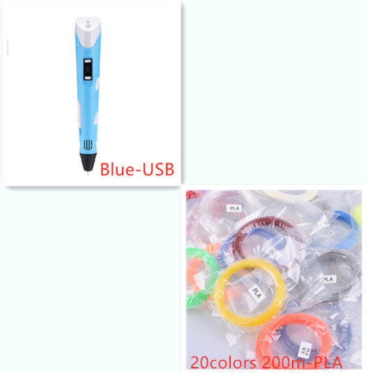 3D print pen 3D pen two generation graffiti 3D stereoscopic paintbrush children puzzle painting toys - 图片 16