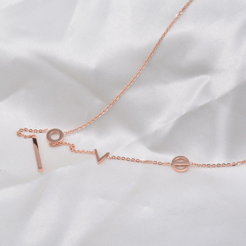 Ladies LOVE clavicle chain 1432387489705