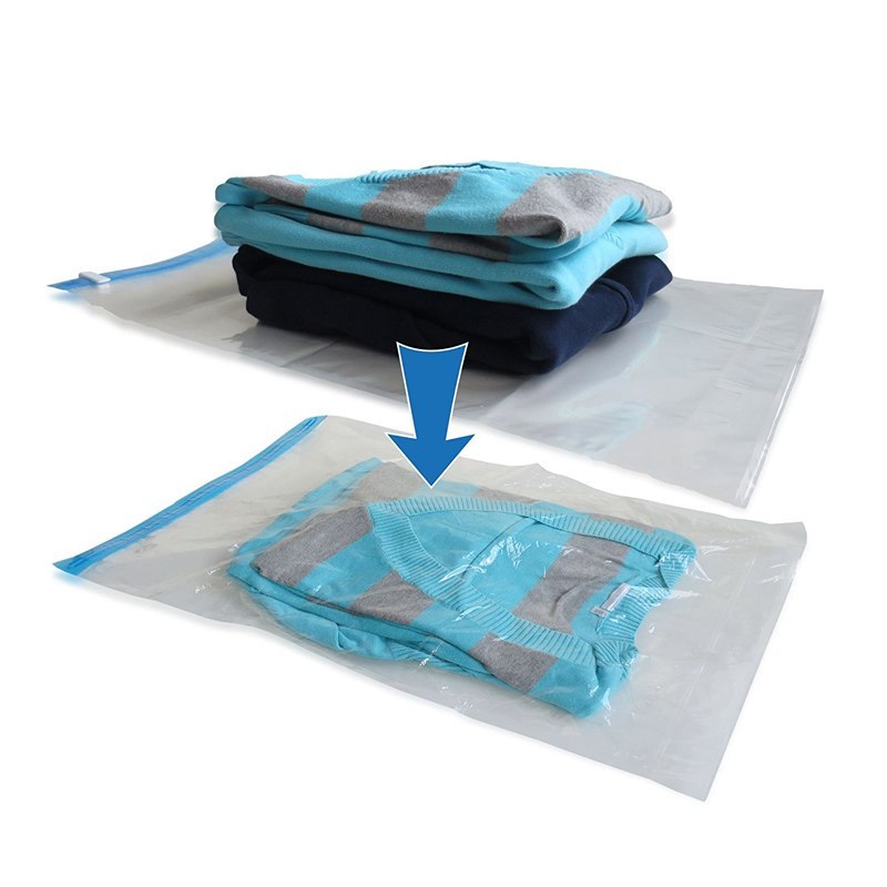 1 pc Hand Rolling Compression Vacuum Bag Border Foldable Compressed Home Clothes Plastic Storage Bag Space Saving Seal Bags - HD Wireless Product #3
