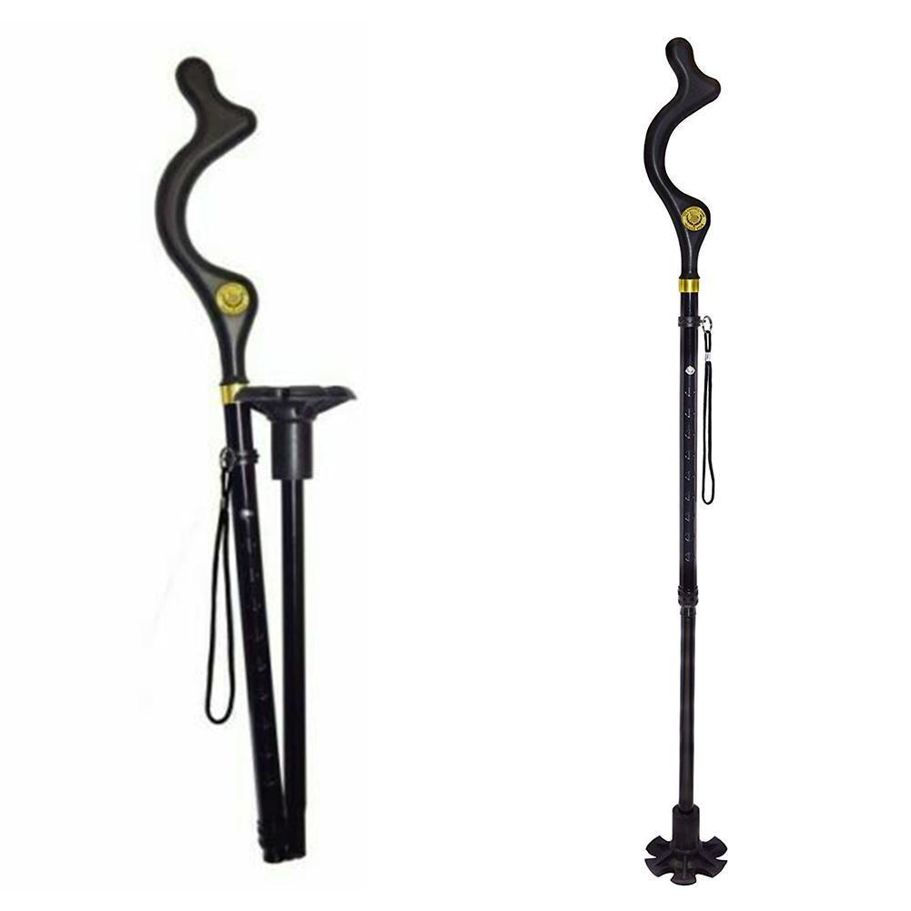 Telescopic Stick Stool Folding Handle Walking Stick 1473179362594