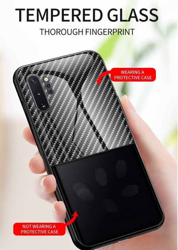 Phone case applies to A51 creative graded carbon fiber toughened glass A91 anti-fall protective case 1474128294089
