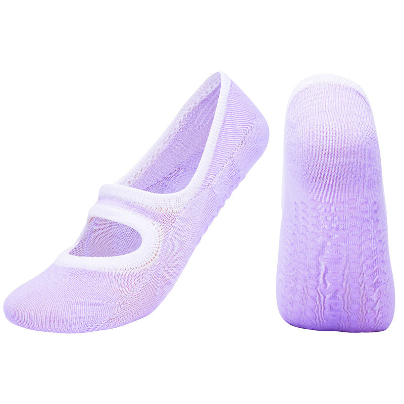 Open-back non-slip gym indoor floor socks 1488290413028