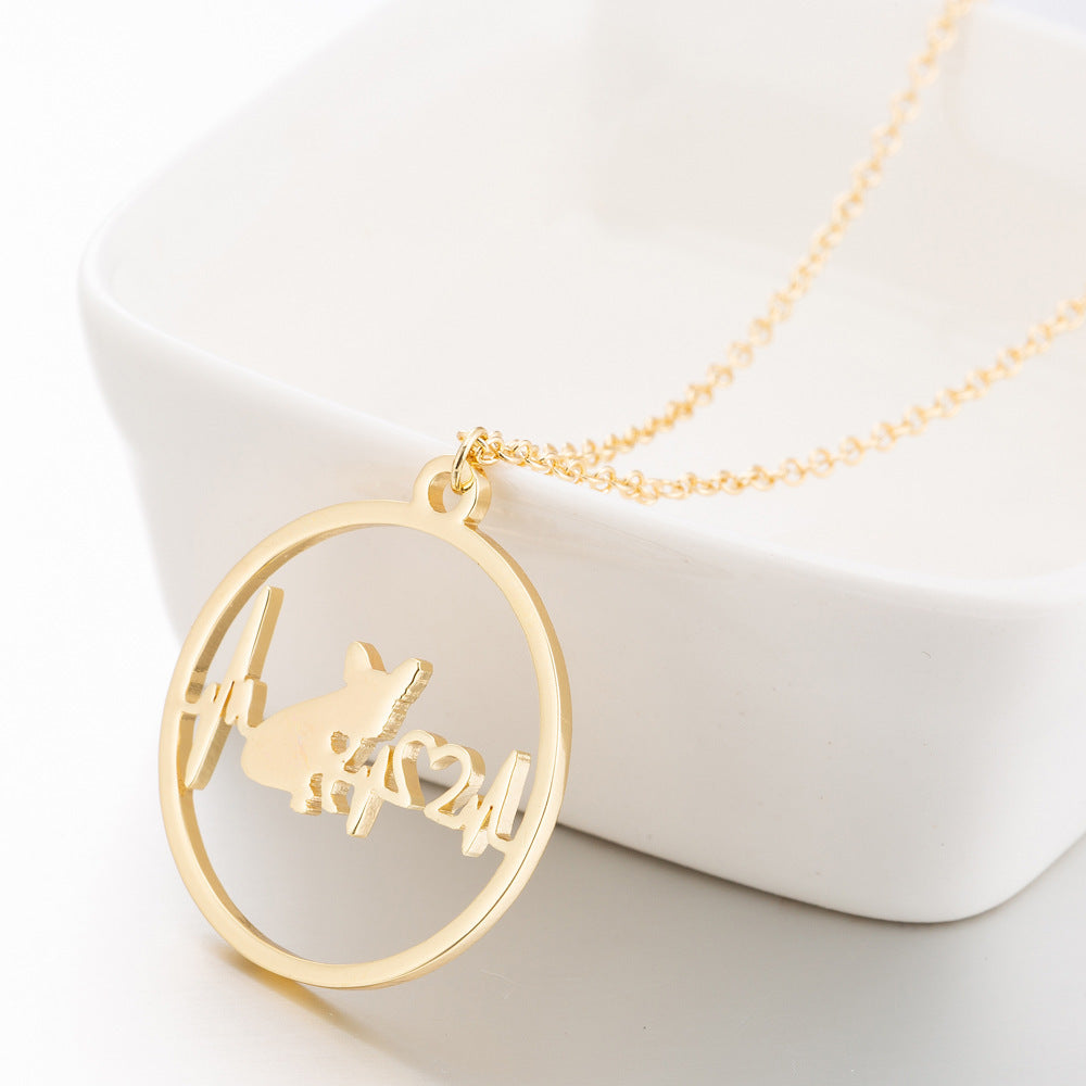 Pet Dog Footprints Paw Necklace Necklaces 15024390839091