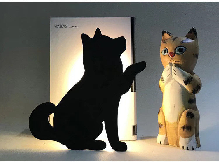 LED Animal Dog Cat Night Light Kitten Smart Sound Sensor Control Wall Lamp Home Corridor Balcony Night Lamp Baby Kids Sleep L