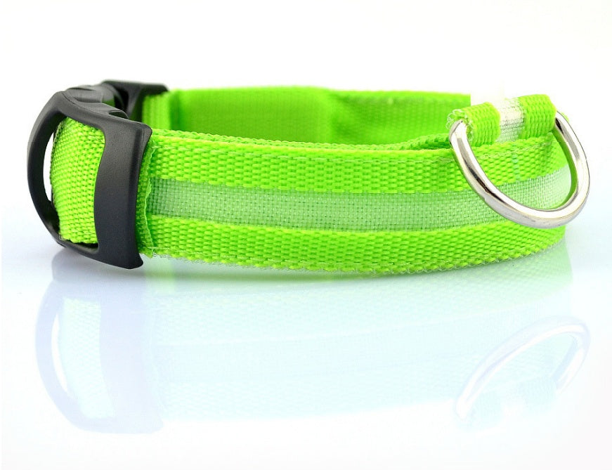Nylon LED Pet Dog Luminous Collar Night Safety Flashing Glow in Dark Dog Cat Leash Adjustable Pet Supplies 15175963345839