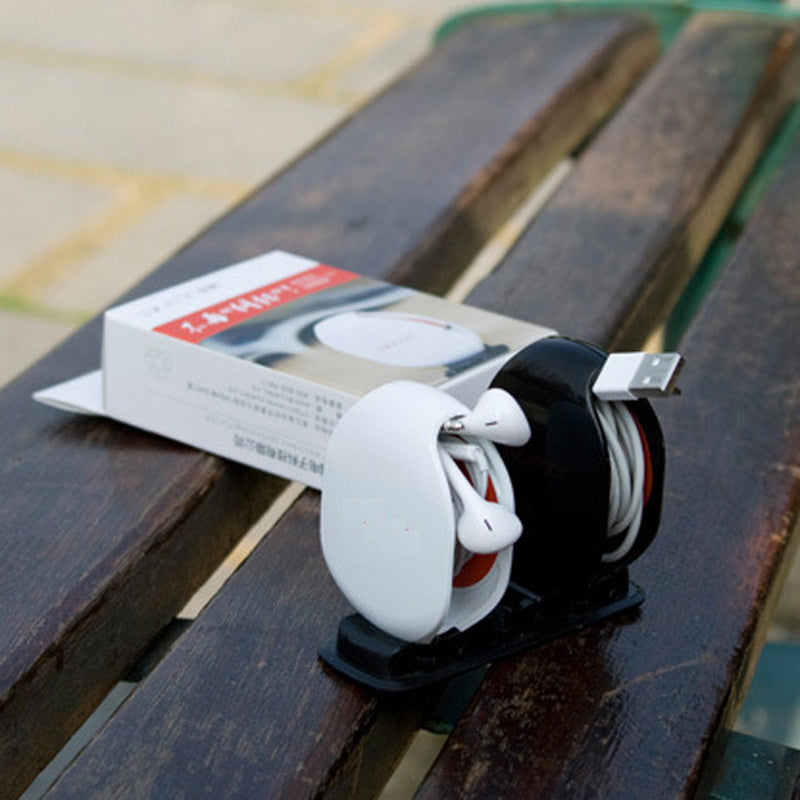 Automatic Earphone Retractor Reel-type Push-type Telescopic Multi-function Data Storage Box Winder - 图片 2
