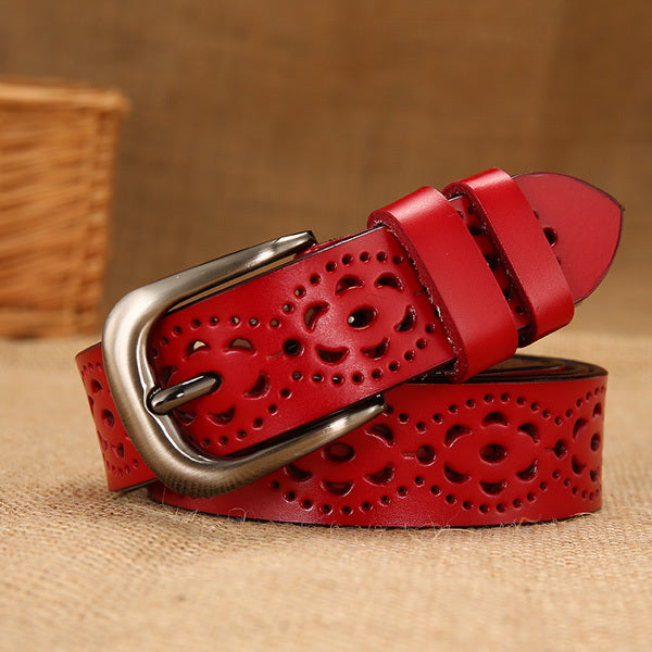 Women's hollow leather belt 15250746077317 27a9281b b223 4294 b458 8cb5ffe9ebb7