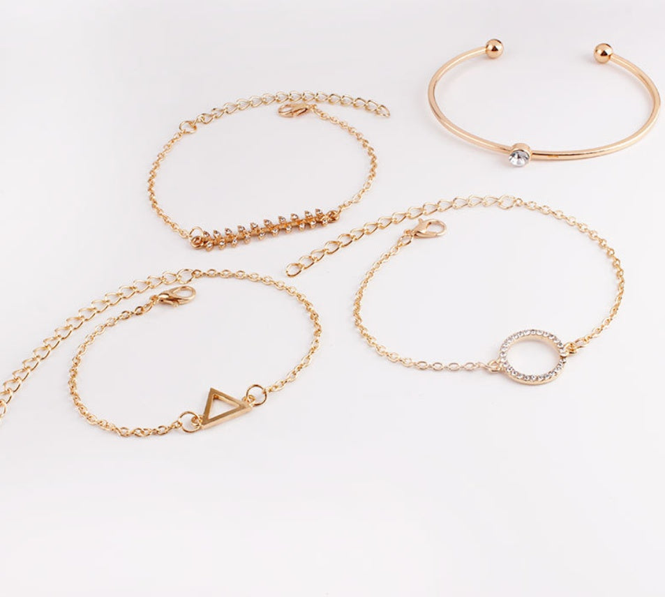 Multi-layer Triangular Water Drop Drill Bracelet 1534897074127
