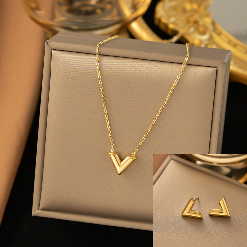 Stainless Steel Necklace Earrings Women's Jewelry Suit 153b450d b334 48fe 88b0 0574b5ece67c