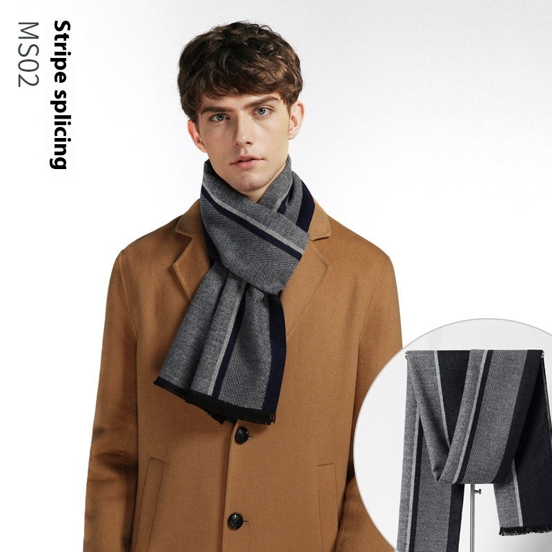 Simple Plaid Warm Keeping Artificial Cashmere Scarf 1547aef8 eb99 4fa4 bb8b 8e599ddaf51a trans