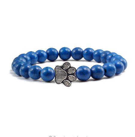 Cat Claw Bracelet Natural Turquoise Weathered Micro Inlay Bracelet 8MM Beaded Bracelet 155167922703