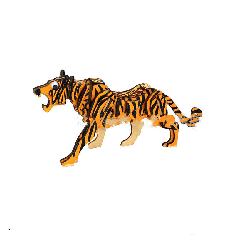 Rex Wooden 3D Puzzle Model Laser DIY Children's Puzzle Simulation Dinosaur Toys 1558747041929
