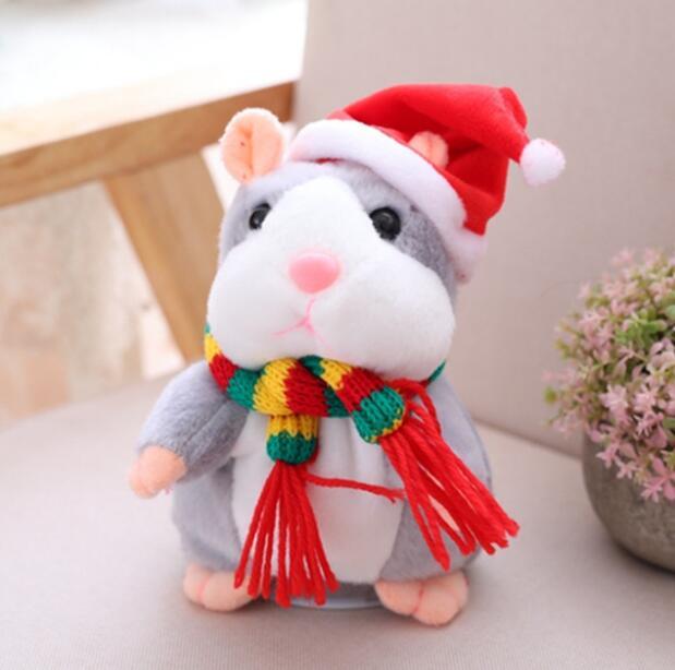 16cm Christmas Talking Hamster Plush Toy Interactive Sound Record Plush Hamster Stuffed Toys for Children Kids Christmas Gift - HD Wireless Product #10