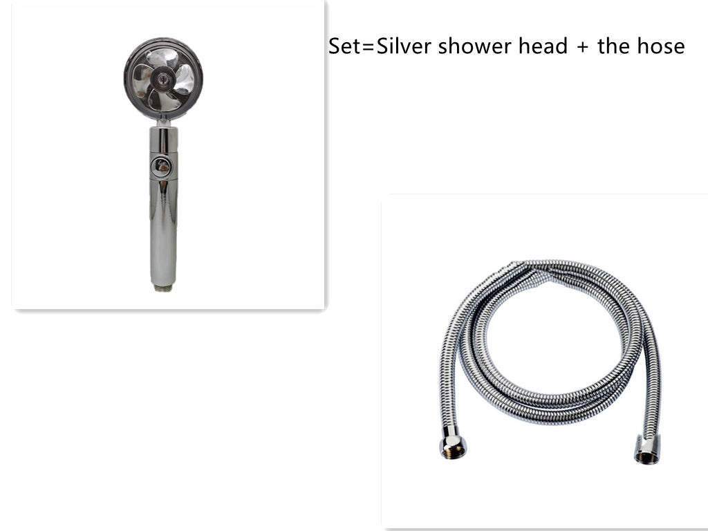 Shower Head Water Saving Flow 360 Degrees Rotating With Small Fan ABS Rain High Pressure Spray Nozzle Bathroom Accessories 15