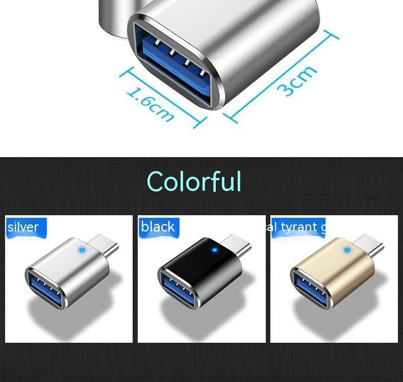 Type-c To Usb30 USB With Indicator Light Mobile Phone Mouse Keyboard Sound Card Car Charger OTG Adapter - 图片 5