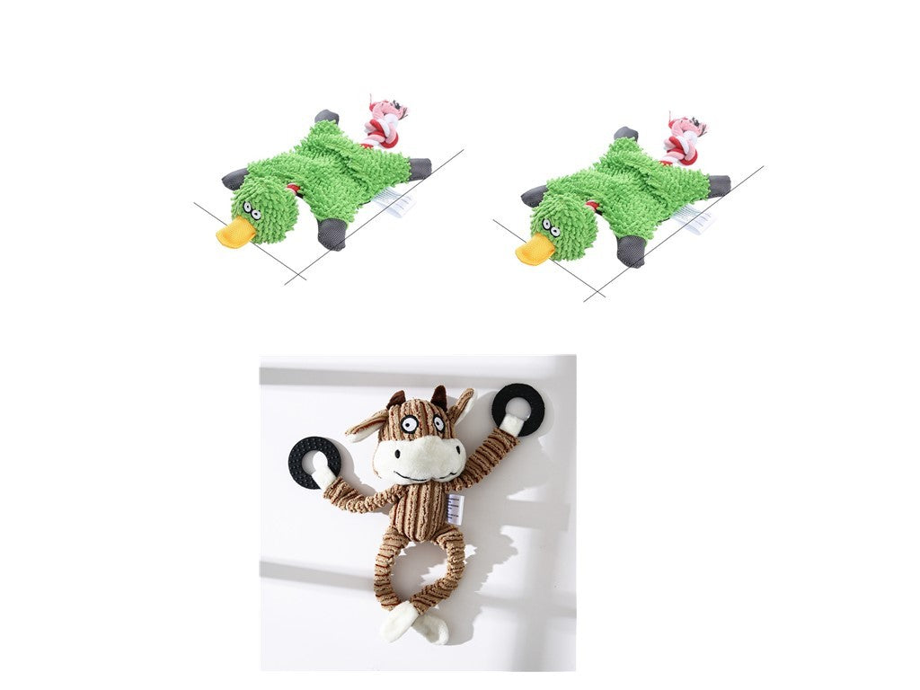 Pet Toy Donkey Shape Corduroy Chew Toy For Dogs Puppy Squeaker Squeaky Plush Bone Molar Dog Toy Pet Training Dog 15cf2fbb 578