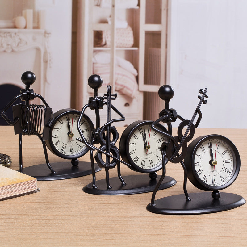 Iron Table Desk Alarm Clock With Musical Instrument Gadget Decoration Craft Gift 1612342263066