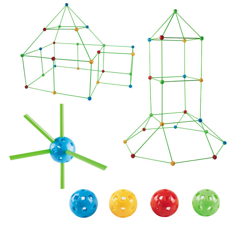 Children's Diy Bead Tent Fort Building Kit Toy Tent Building Blocks Tent Fight Tent 1612428712394