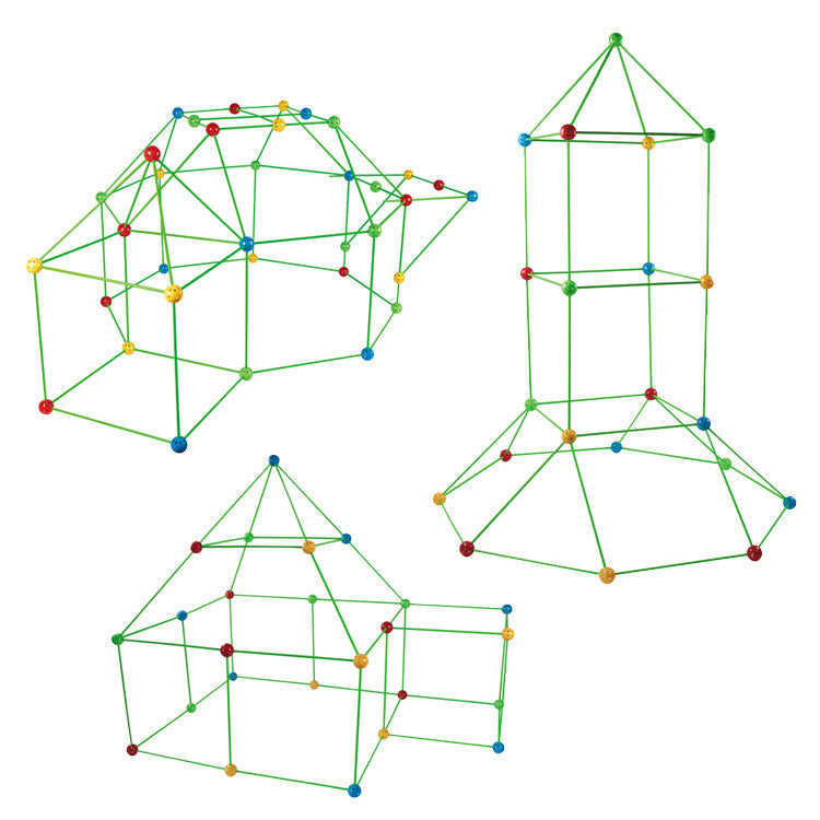 Children's Diy Bead Tent Fort Building Kit Toy Tent Building Blocks Tent Fight Tent 1612428712427