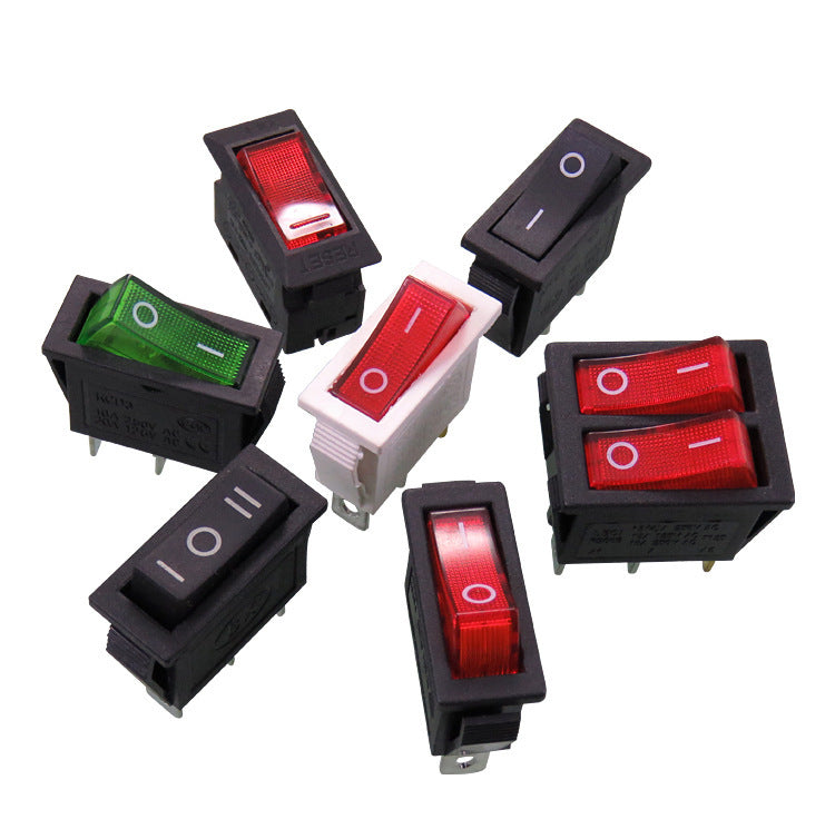 KCD3 Series Rocker Switch 3 Pin 2 Gear With Light 1612666778515