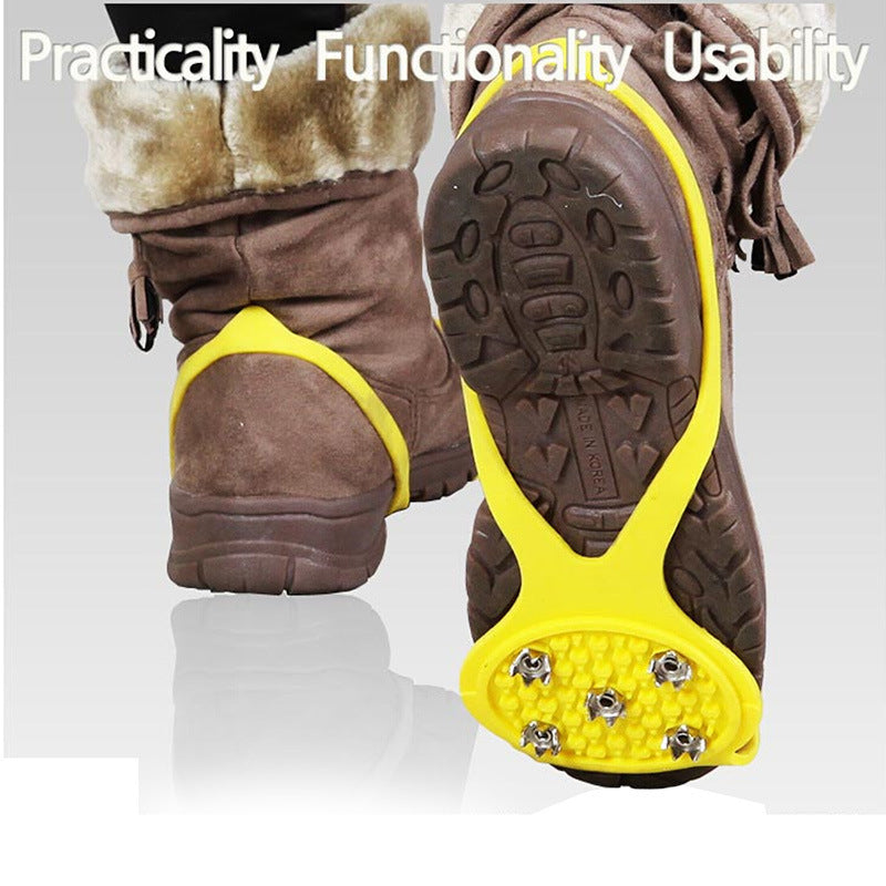 Unisex Men 5 Teeth Ice Gripper For Shoes Crampons Ice Gripper Spike Grips Cleats For Snow Studs Non-Slip Climbing Hiking Cove