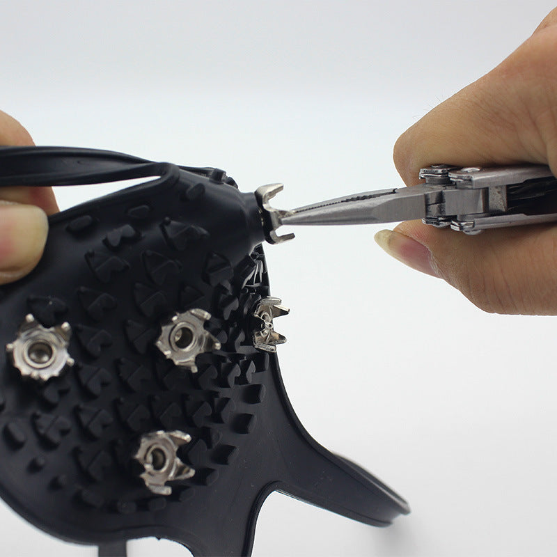 Unisex Men 5 Teeth Ice Gripper For Shoes Crampons Ice Gripper Spike Grips Cleats For Snow Studs Non-Slip Climbing Hiking Cove