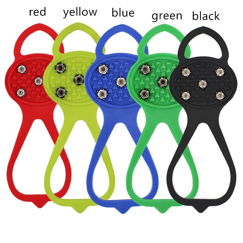 Unisex Men 5 Teeth Ice Gripper For Shoes Crampons Ice Gripper Spike Grips Cleats For Snow Studs Non-Slip Climbing Hiking Cove