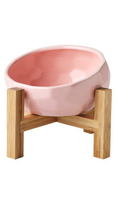 Cat And Dog Rice Bowl Water Bowl Teddy Large Capacity Oblique Mouth Rice Bowl 1613790306649