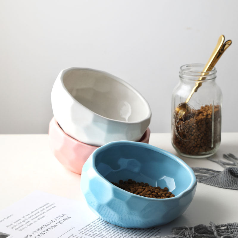 Cat And Dog Rice Bowl Water Bowl Teddy Large Capacity Oblique Mouth Rice Bowl 1613790306655
