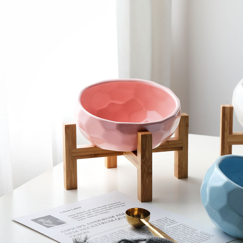 Cat And Dog Rice Bowl Water Bowl Teddy Large Capacity Oblique Mouth Rice Bowl 1613790306662
