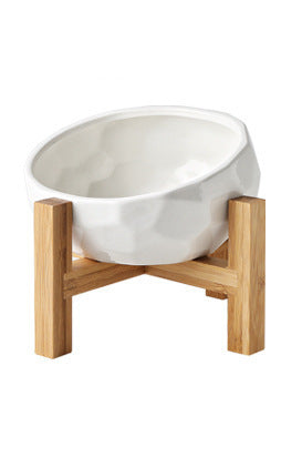 Cat And Dog Rice Bowl Water Bowl Teddy Large Capacity Oblique Mouth Rice Bowl 1613790306915