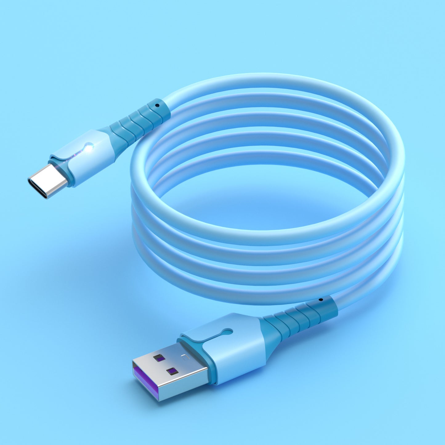 Compatible with Apple , Liquid Silicone With Light Data Cable Is Suitable For Android And Apple - 图片 2