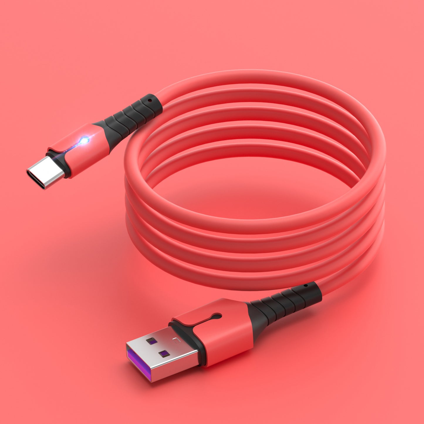 Compatible with Apple , Liquid Silicone With Light Data Cable Is Suitable For Android And Apple - 图片 6